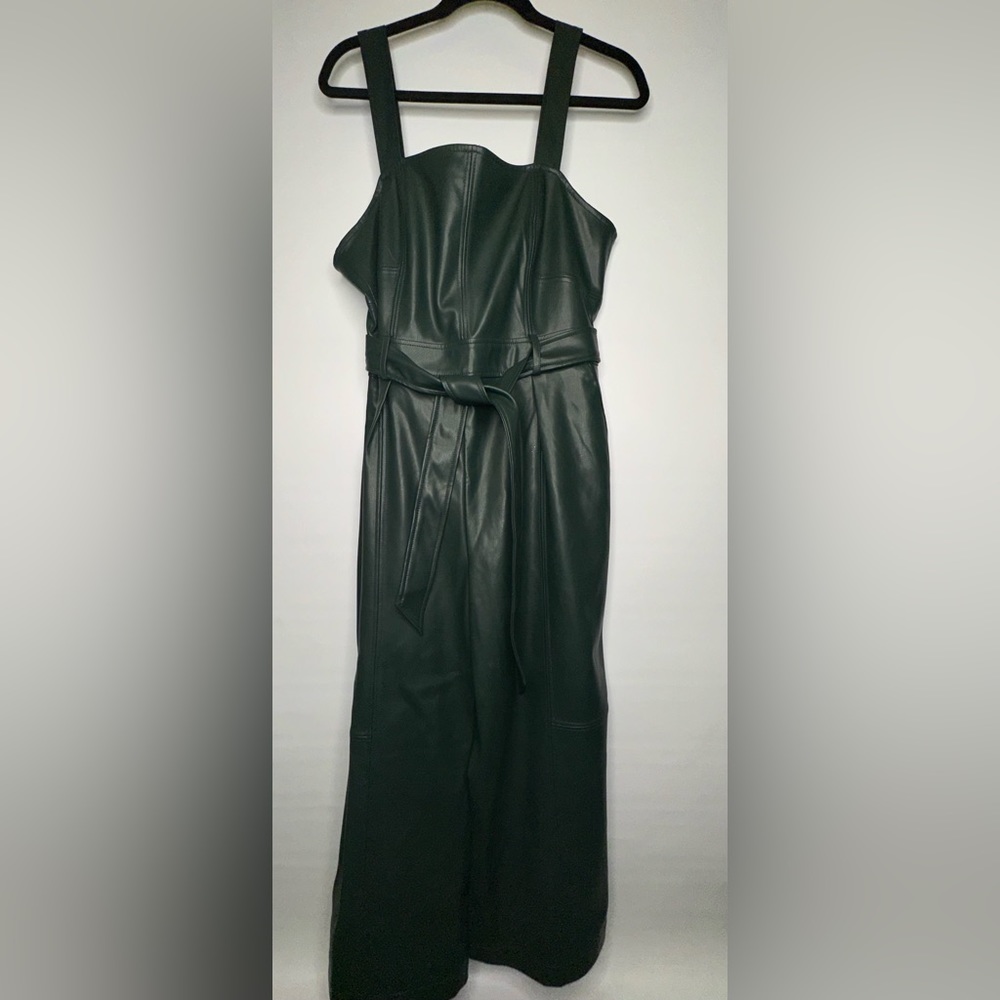 Anthropologie Faux Leather Jumpsuit